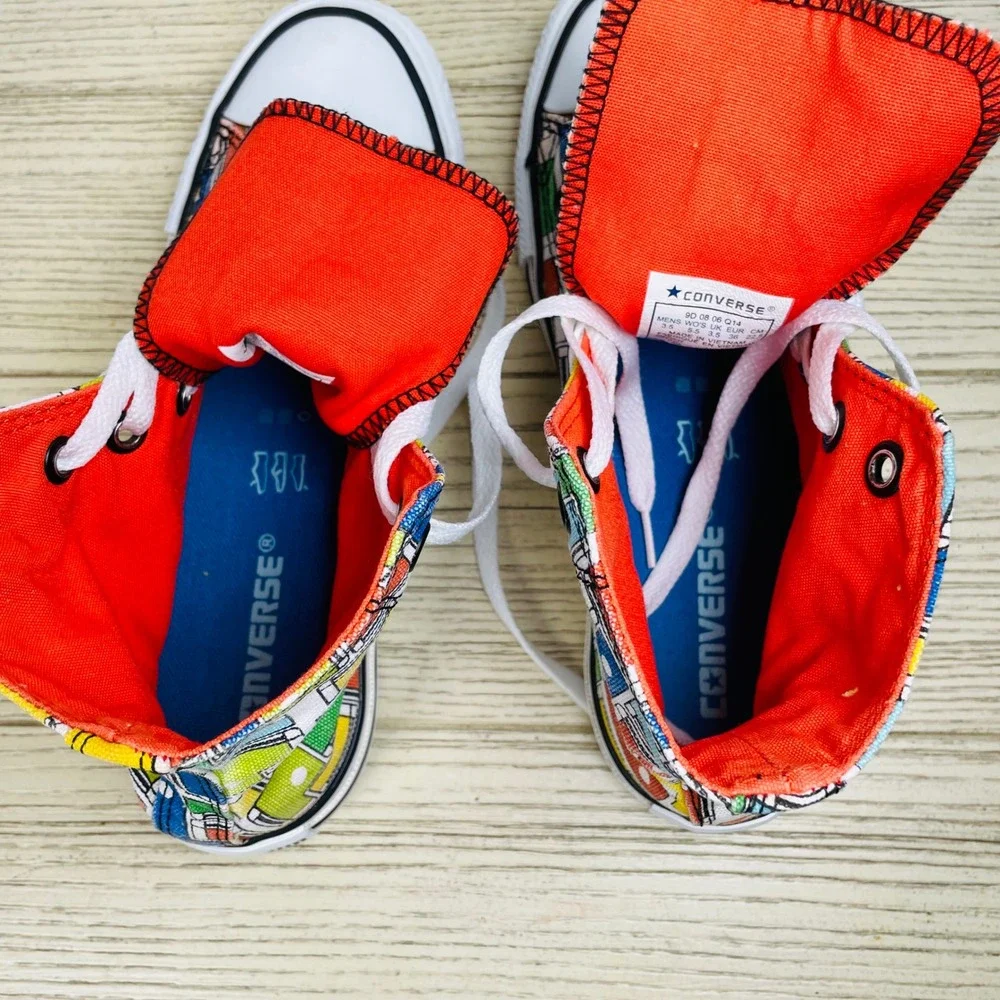 Converse All Star‎ High Top Colorful Graphic Sneakers Youth Mens 3.5 Womens 5.5